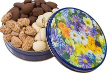 TIN, PECAN FAVORITE GIFT TIN, FLOWER BLOSSOM
